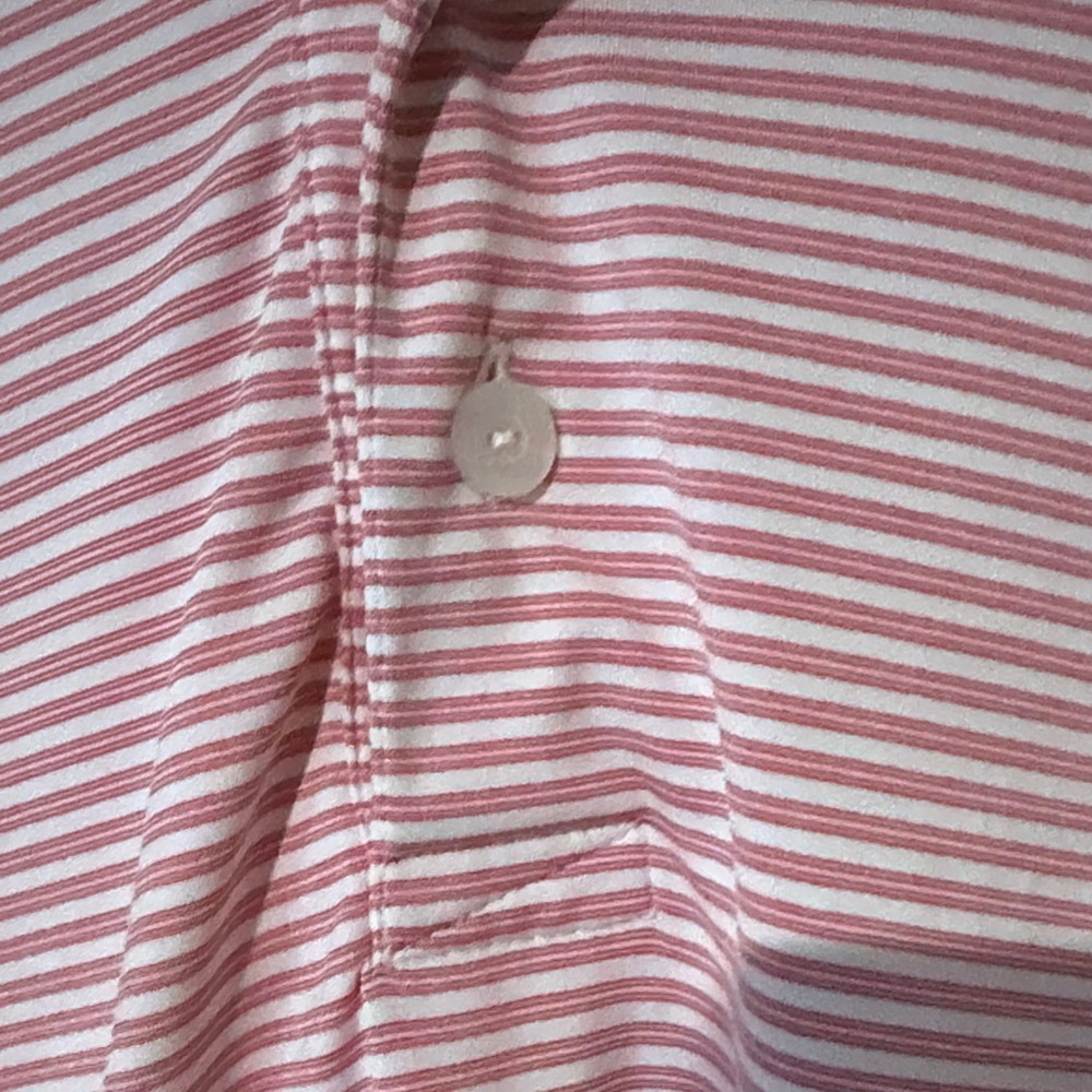 Cutter & Buck Classic Pink and White Striped Polo - Picture 3 of 6